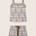 PJ Salvage Tiki Time Short PJ Set with tropical palm tree print cami and shorts