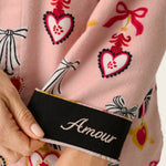Close-up of PJ Salvage Love Lockets flannel sleeve cuff with black Amour embroidery detail