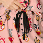 PJ Salvage Love Lockets flannel pajama set in pink with heart and bow print detail