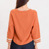 XCVI Jasper Racing Stripe Sweater in roulette rust at ooh la la! in Grapevine TX 76051