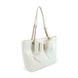 Aubrey bow tote in white, vegan leather handbag, large bow purse, designer tote bag, ethical fashion, Mother's Day gift for her, spring fashion accessories, spacious shoulder bag, white bow bag
ooh la la! in Grapevine TX 76051
