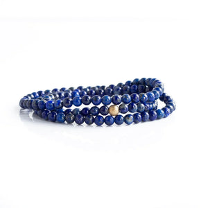 Lenny & Eva 4mm Natural Stone Stretch Wrap Bracelet in lapis lazuli at ooh la la! in Grapevine TX 76051