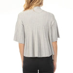 Liora Pleated Mock Neck Knit Top in Heather Grey at ooh la l! in Grapevine TX 76051