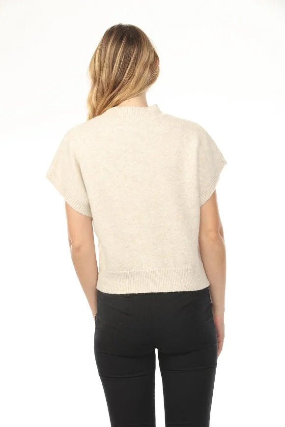 Rain + Rose Maribel Floral Knit Sweater in Oatmeal at ooh la la! in Grapevine TX 76051