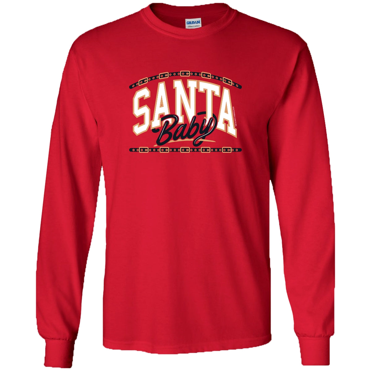 Santa Baby Long Sleeve Tee In red at ooh la la! in Grapevine TX 76051
