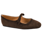 Corky's Layover chocolate brown suede Mary Jane flat with bow strap detail at ooh la la! in Grapevine TX 76051