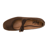 Corky's Layover chocolate brown suede Mary Jane flat with bow strap detail at ooh la la! in Grapevine TX 76051