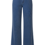 Liverpool Dreamer Relaxed Wide Leg Jeans in medium blue Dreamstate wash, flat lay