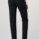 Liverpool Rowan Comfort Waist Slim Jeans in Crow Stone black, back view on model