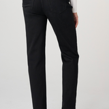Liverpool Rowan Comfort Waist Slim Jeans in Crow Stone black, back view on model