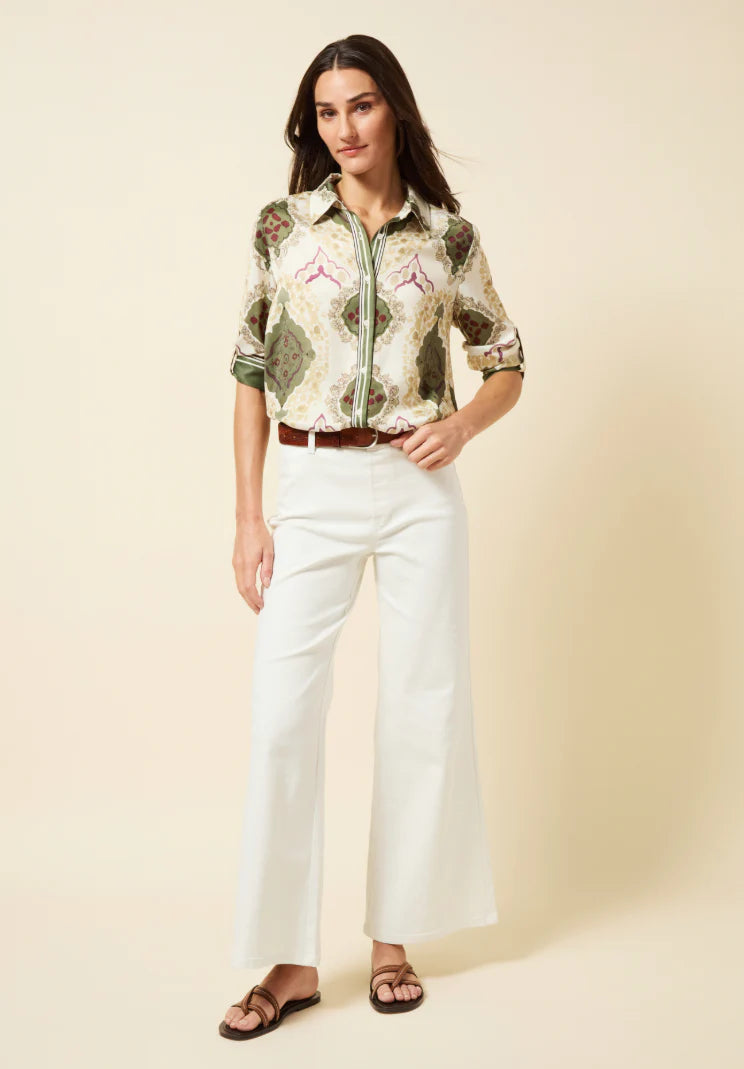 Lysse Iris Wide Leg Everyday Denim Jeans - Ecru White at ooh la la! in Grapevine TX 76051