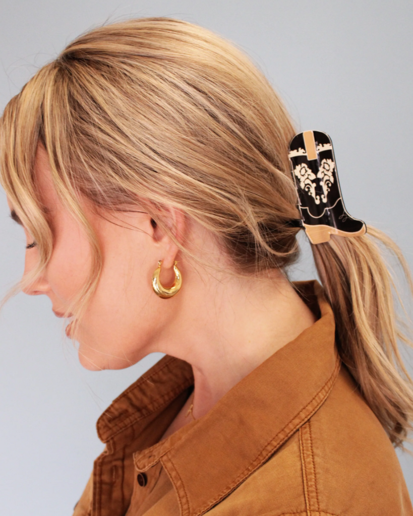 Black Cowgirl Boot Claw Hair Clip at ooh la la! in Grapevine TX 76051