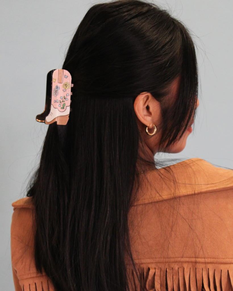 Pink Cowgirl Boot Claw Hair Clip at ooh la la! in Grapevine TX 76051