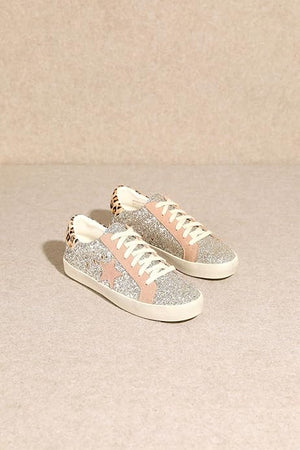 Skylar Glitter Star Sneaker in Light Gold at ooh la la! in Grapevine TX 76051