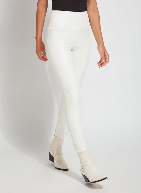Lysse Textured Leather Legging in Snow White