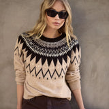 Velvet Heart Delvine Dune Black Nordic Sweater at ooh la la! in Grapevine TX 76051