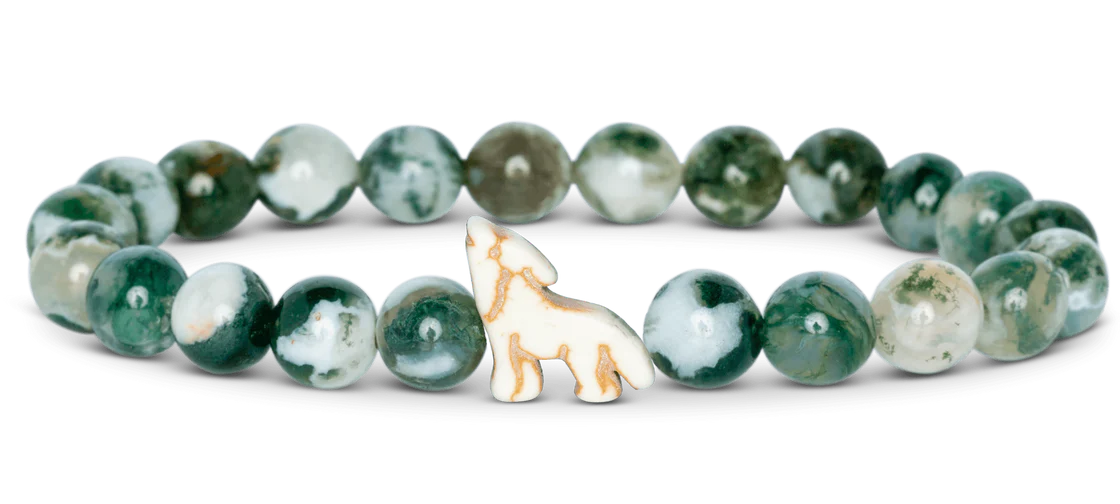 Fahlo The Scout Bracelet - Wolf in woodland green at ooh la la in Grapevine TX 76051