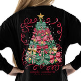 Simply Southern Christmas Tree Long Sleeve Tee In black at ooh la la! in Grapevine TX 76051