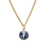 Blue TOVA Talia, crystal pendant necklace, antique gold jewelry, handcrafted Canadian jewelry, adjustable gold necklace, charm-compatible necklace, luxury fashion accessories, gold plated brass chain.
at ooh la la! in Grapevine TX 76051