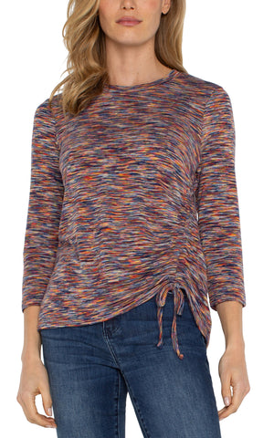 Liverpool Ruched Space Dye Top at ooh la la! in Grapevine TX 76051