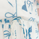 Sweet Dreams Blue Bow Pajama Shorts Set at ooh la la!  in Grapevine TX 76051