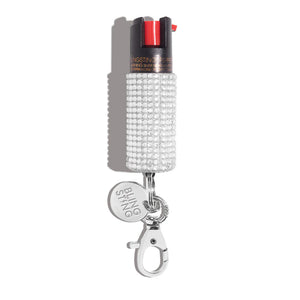 Sparkly Keychain Pepper Spray in silver rhinestone at ooh la la! in Grapevine TX 76051