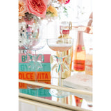 Bow & Bubbly Coupe and Wine Glass in blue at ooh la la! in Grapevine TX 76051