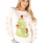 Simply Southern Bow Tree sweater lifestyle view