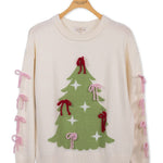 Simply Southern Bow Tree sweater front view