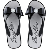 Brighton Bowie Flip Flops, Wedge Sandals for Women, Crystal Bow Flip Flops, Black Platform Sandals, Designer Beach Shoes, Brighton Footwear, Glamorous Wedge Sandals, Travel Flip Flops with Pouch at ooh la la! in Grapevine TX 76051