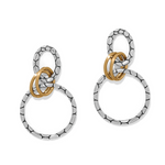 Brighton Pebble Link Two Tone Post Drop Earrings at Ooh La La! in Grapevine TX 76051