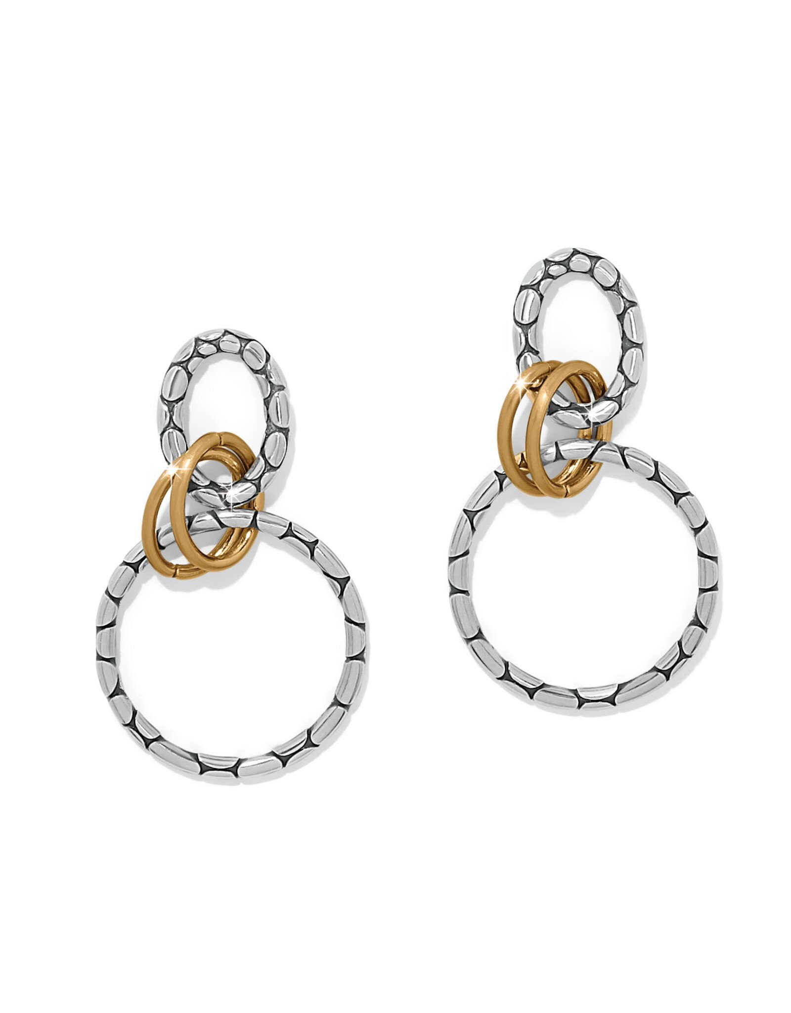 Brighton Pebble Link Two Tone Post Drop Earrings at Ooh La La! in Grapevine TX 76051