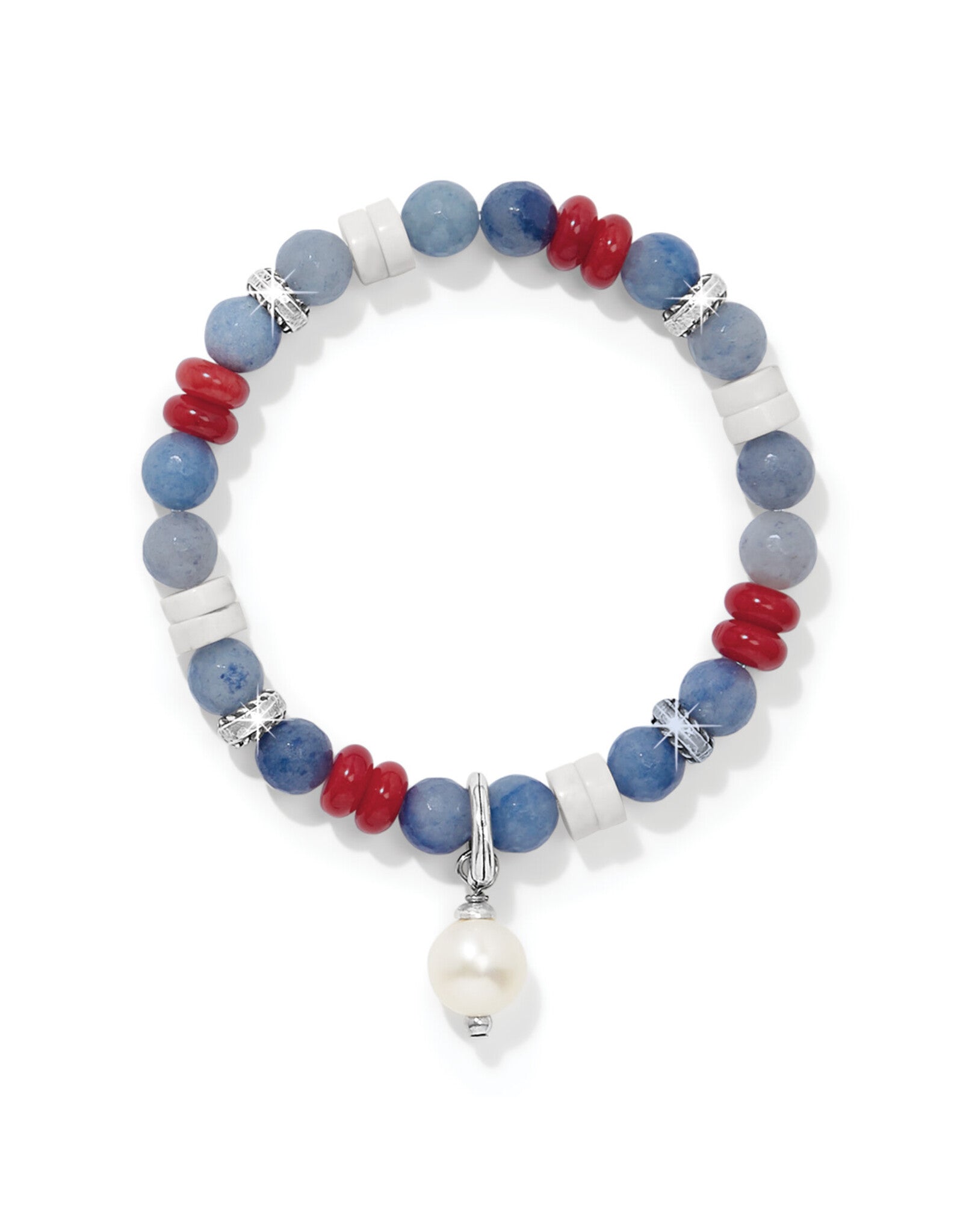 Brighton Americana Beach Pearl Charm Stretch Bracelet at ooh la la! in Grapevine TX 76051