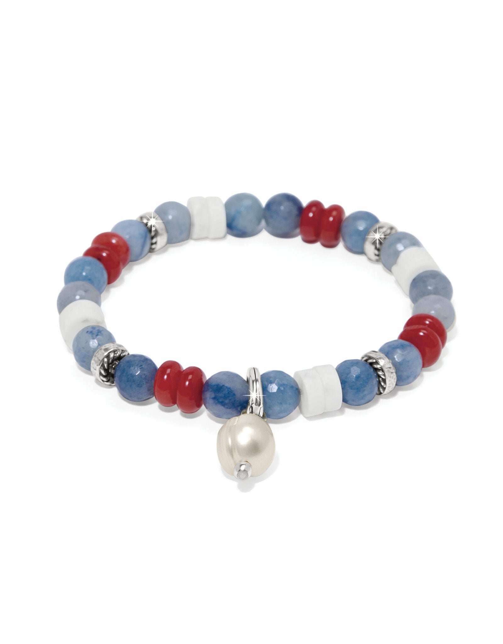 Brighton Americana Beach Pearl Charm Stretch Bracelet at ooh la la! in Grapevine TX 76051