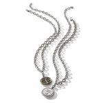 Brighton Interlok Tree of Life silver necklace with gold accent and inspirational message pendant