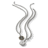 Brighton Interlok Tree of Life silver necklace with gold accent and inspirational message pendant