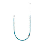 Brighton Love Messages Be Bold Teal beaded necklace with silver heart charm pendant