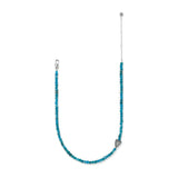 Brighton Love Messages Be Bold Teal beaded necklace with silver heart charm pendant