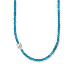 Brighton Love Messages Be Bold teal beaded necklace with silver heart charm accent