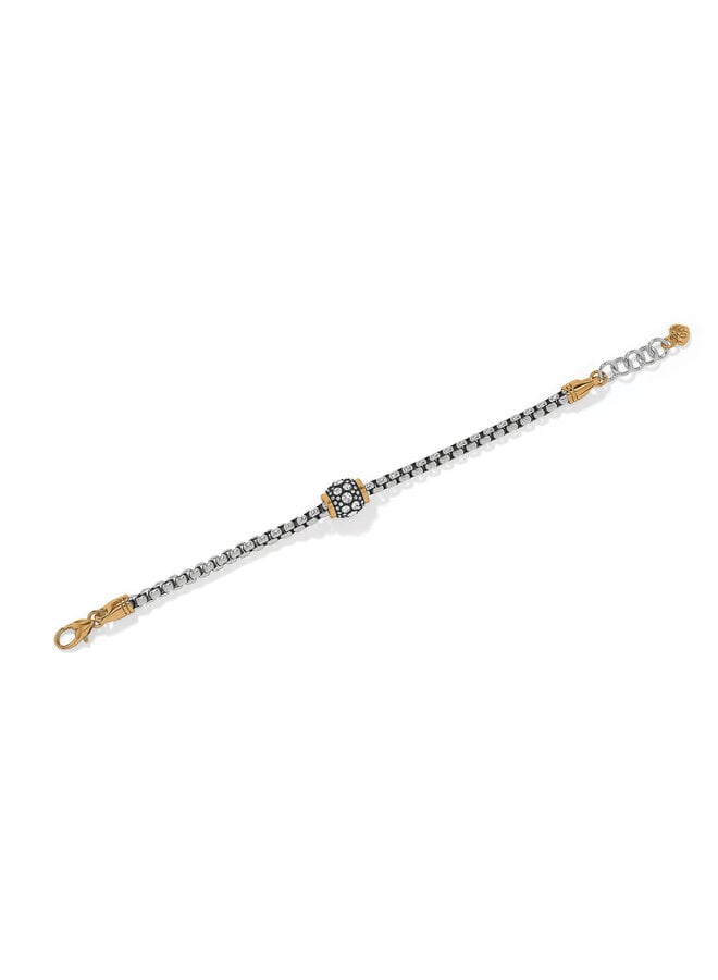 Brighton Meridian Solis Hem Bracelet in two-tone silver and gold with crystal bead centerpiece