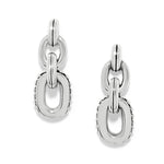 Brighton Pretty Tough Link Post Earrings in silver with chain-link design at ooh la la! in Grapevine TX 76051