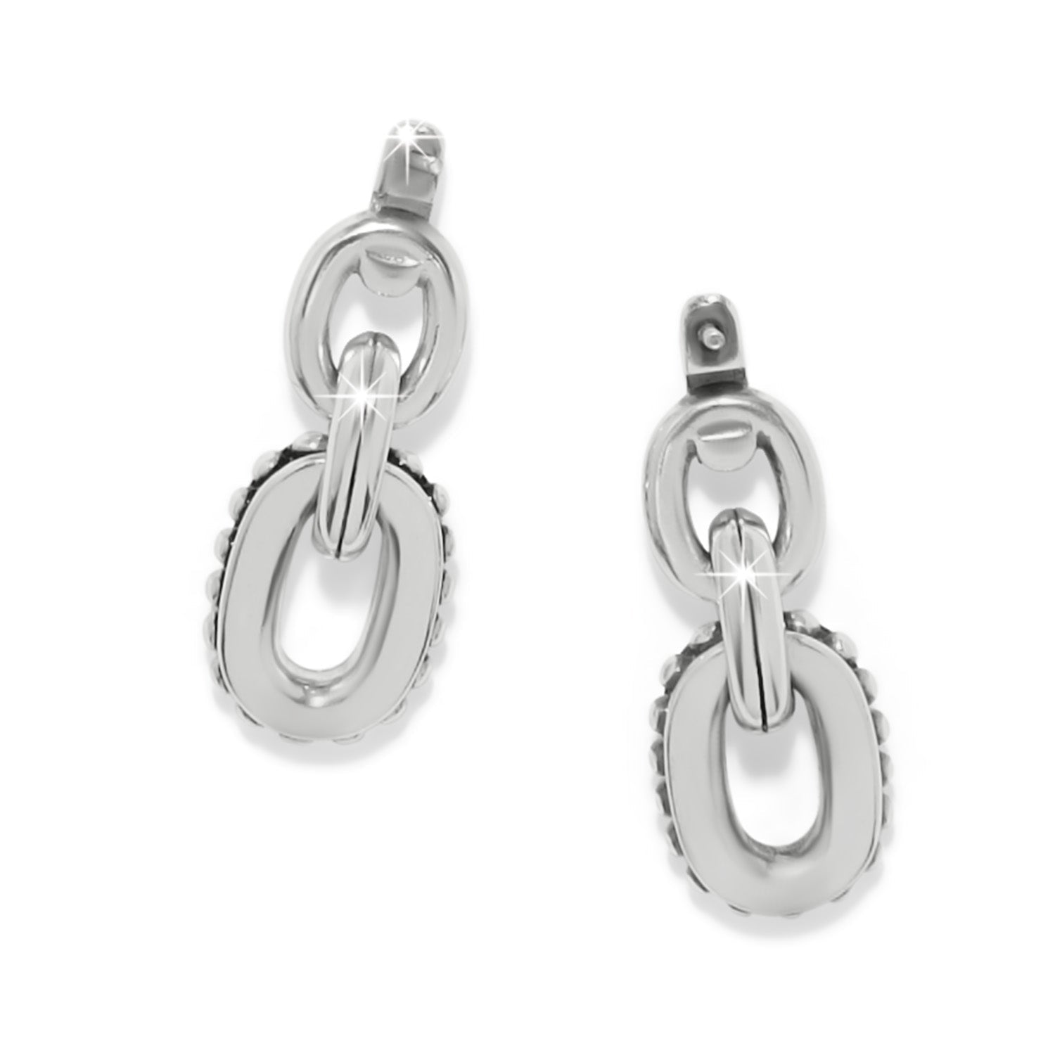 Brighton Pretty Tough Link Post Earrings in silver with chain-link design at ooh la la! in Grapevine TX 76051