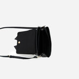 Vegan leather crossbody in black, bow satchel bag, designer vegan handbags, women's spring purses, bow front handbag, gold hardware crossbody, eco-friendly satchel, Zoey bag.
ooh la la! in Grapevine TX 76051