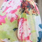 floral puff sleeve blouse, lightweight summer top, women's v-neck floral shirt, button down floral top, boutique spring fashion, breezy floral blouse at ooh la la in Grapevine TX 76051