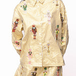 Queen of Sparkles Metallic Stripe Cocktail Serving Nutcracker Button Up Top at ooh la la! in Grapevine TX 76051