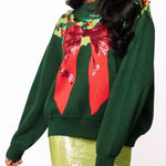 Queen of Sparkles Dark Green & Red Wreath Around Neck Sweater at ooh la la! in Grapevine TX 76051