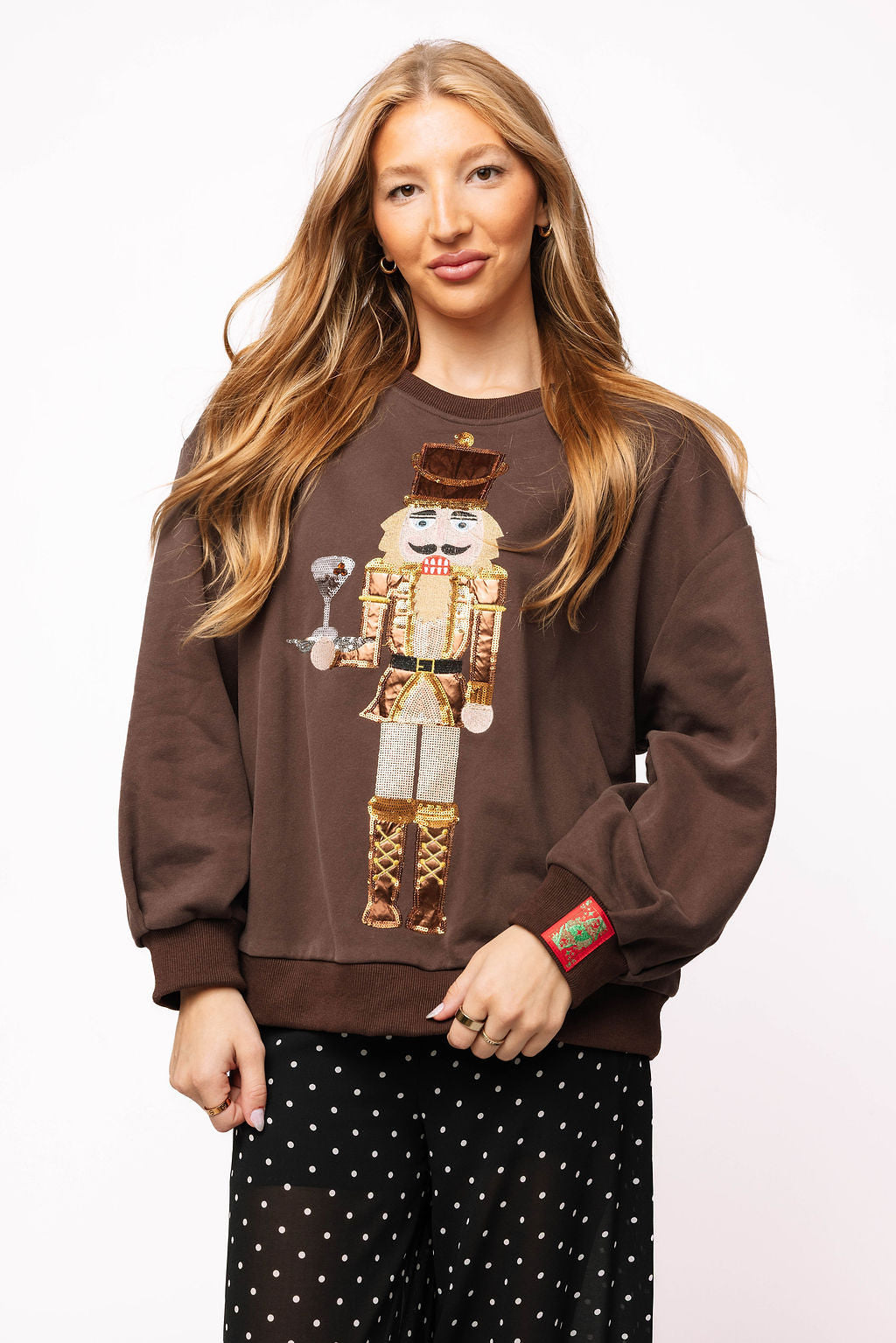 Brown Espresso Martini Serving Nutcracker Sweatshirt at ooh la la! in Grapevine TX 76051