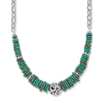 Brighton Contempo Sonora Verde necklace with turquoise disc beads and silver chain