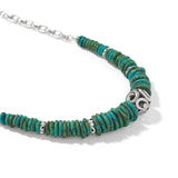 Brighton Contempo Sonora Verde necklace with turquoise disc beads and silver chain