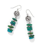 Brighton Contempo Sonoma Verde earrings with turquoise stone discs and silver decorative beads